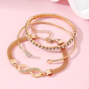 Hợp Kim 3-Mảnh Cho Thời Trang Bangles Kim Cương Pha Lê Đào Trái Tim Mở Quyến Rũ <span class=keywords><strong>Bangle</strong></span> Vòng Đeo Tay Thiết Lập Vòng Đeo Tay Trái Tim Cho Phụ Nữ Đồ Trang Sức - Product Image 4