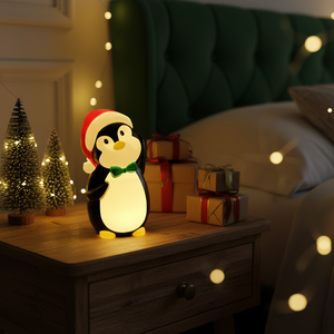 Factory 9 Inches <b>Battery</b> Operated Xmas Holiday Home <b>Table</b> Decor Plastic Christmas Animal Gift Penguin with LED <b>Lights</b> - Product Image 5
