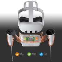 DOBE Station de charge pour casque VR Meta Quest 3, chargeur double pour manettes avec LED, accessoires de jeu pour Meta Quest 3