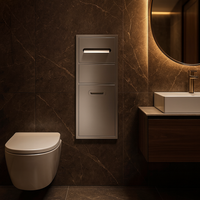 Étagère de boîte à mouchoirs de conception moderne niche de brosse de toilette cachée en acier inoxydable porte-brosse de toilette intégré et niche à mouchoirs