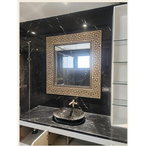 modern <b>square</b> wall <b>mirror</b> greek key frame decorative bathroom <b>mirror</b> luxury gold black <b>mirror</b> home decor hotel vanity <b>mirror</b> - Product Image 1