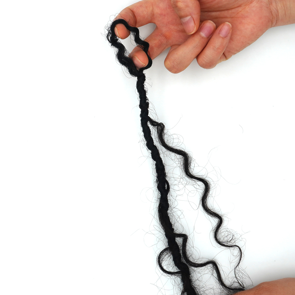Vast Hair KAMA Wholesale 0.6cm Crochet Braiding Hair Extensions Soft Curly Faux Boho Goddess River Locs Human Hair+Synthetic Locs thumbnail 2