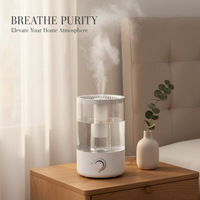 Humidificateur ultrasonique électrique 5L avec aromathérapie, veilleuse, remplissage par le haut, brume fraîche, garantie 1 an pour chambre, hôtel, bureau, maison