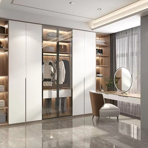 Armoire sur mesure <span class=keywords><strong>de</strong></span> luxe avec portes coulissantes en verre et charnières, design moderne, pour chambre à coucher, salon ou <span class=keywords><strong>atelier</strong></span> - Product Image 5