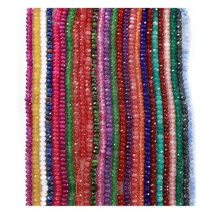 Perfect Quality3*4mm Bracelet Production Faceted Wheel Abacus Mix Color Pink Gemstone Natural Stone Beads For Jewellery Making