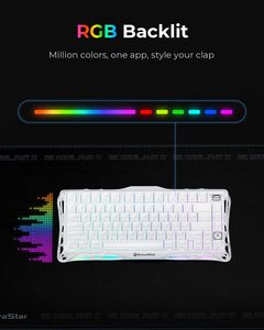 Clavier mécanique sans fil GravaStar Mercury K1 Tri-mode, 75 % en alliage d'aluminium, design exosquelette, connecteurs hot-swap, rétroéclairé, pour le gaming - Product Image 5