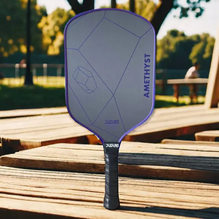 JUCIAO New Arrival Amethyst 16mm Thickness Raw Carbon Fiber Rough Surface Pickleball Paddle
