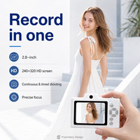 Cámara Digital de Bolsillo con 128G de Almacenamiento Integrado, Pantalla HD de 2.8 Pulgadas, Zoom 16X, Detección de Movimiento, Videocámara Portátil para Adolescentes y Viajes