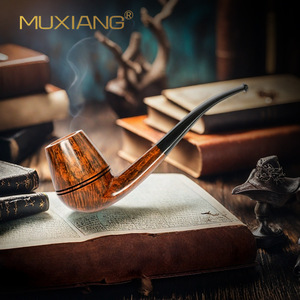 Muxiang Briarwood Pipe Free Type Gold Black Finish Tobacco Smoking Pipe For Men Vintage Style - Product Image 1