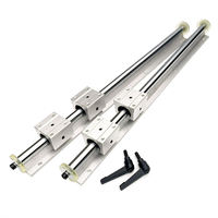 2 rails linéaires ouverts de 20 mm, longueur 1000 mm et 4 glissières à roulement à billes, kit de guidage en aluminium pour routeur CNC