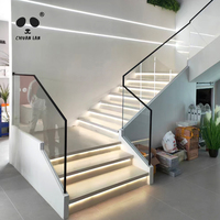 Système de garde-corps en verre pour escalier Chuanlan, best-seller, cadre en aluminium sans cadre, balustrades et rampes