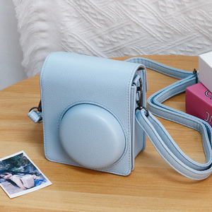 Sac en cuir PU pour appareil photo instantané pour <span class=keywords><strong>Instax</strong></span> <span class=keywords><strong>Mini</strong></span> <span class=keywords><strong>40</strong></span> sac en cuir PU avec poche et bandoulière réglable - Product Image 2
