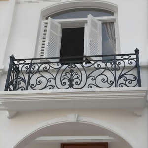 Rampe de balcon en <span class=keywords><strong>fer</strong></span> <span class=keywords><strong>forgé</strong></span> européen, forgée à la main, pour villa, cour, <span class=keywords><strong>baie</strong></span> vitrée - Product Image 4