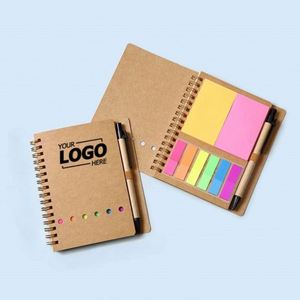 Custom Portable Spiral <b>Sticky</b> <b>Notes</b> Notebook Color Tab Repositionable Memo Pad for Business Promotions with Logo Printing - Product Image 1