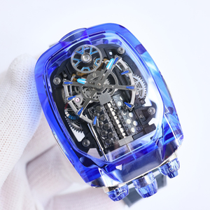 2025 Hot Selling Blue Transparent Case Rubber Strap Mechanical <strong>Watch</strong> Casual Business <strong>Watch</strong> <strong>Watch</strong> for Men - Product Image 2