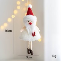 Poupée bonhomme de neige super douce INS, pendentif fait main en coton, ornements traditionnels pour sapin de Noël, 9x16cm, technique lavée, anti-stress