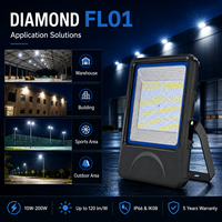 Projecteur LED professionnel en alliage d'aluminium de 200 W, certifié IP66, pour l'éclairage extérieur des entrepôts, des stades sportifs, avec garantie de 5 ans
