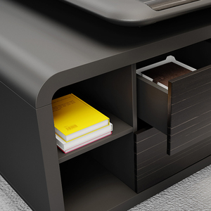Bureau de direction en forme de I |   Bureau d'ordinateur de qualité supérieure pour bureau d'entreprise de luxe - Product Image 2