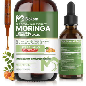 Gouttes de <span class=keywords><strong>Moringa</strong></span> Biologique 12-en-1 avec Ashwagandha Curcuma Liposomal 98% d'Absorption pour l'Énergie Immunité Articulations Digestion Métabolisme - Product Image 1
