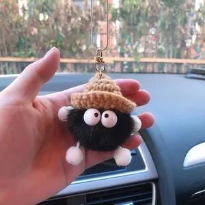 Cute Anime Car Pendant Briquettes Elf Auto Rearview Mirror Pendant Decoration For Girls Interior Decoration Accessories