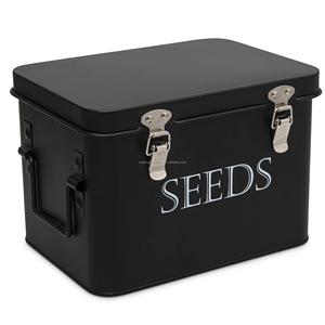 Garden Seed Packet Hinge Container Organizer Storage Box With Removable Tray Seed Box