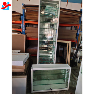 Custom todos os tipos de loja de varejo Glass Counter Display Round Glass Display Cabinet Vidro Transparente com Led Light Display - Product Image 4