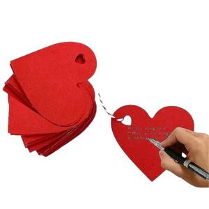 Étiquettes cadeaux en <span class=keywords><strong>papier</strong></span> kraft découpées en forme de cœur 6*6,5CM avec 10 mètres de ficelle pour la décoration d'emballage, les vœux d'anniversaire, la fête des mères - Product Image 2