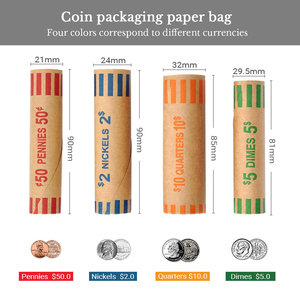 Tubos de Papel Biodegradables para Monedas de un Cuarto, Centavos, Níquel y Diez Centavos, para Empaque de Monedas - Product Image 4