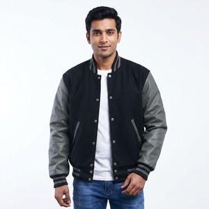 Veste universitaire en toile pour homme de haute qualité, best-seller, respirante, imperméable, prix de gros abordable, motif uni, vêtements d'hiver - Product Image 1
