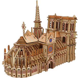 Hamaileon Notre Dame De Paris Assembled Architectural Model Wooden 3D <strong>Puzzle</strong> Ornaments Internet Popular Toy Gift Laser Cutting - Product Image 1