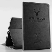 Casing iPad 10,5 Inci dengan Logo Embos Kustom, Slot Pensil, dan Pelindung Kulit untuk iPad Pro Air Mini 345 Tablet PC