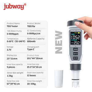 3-in-1 TDS/EC/Temperatur Wiederaufladbarer Digitaler Wassertester mit Typ-C-Ladung OEM Anpassbar ABS-Material - Product Image 2