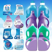 Autocollants adhésifs personnalisés pour détergent à lessive imperméable, étiquettes de bouteilles de marque privée