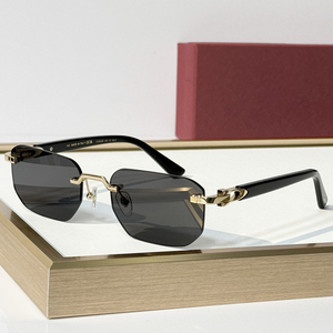 Lunettes de soleil de luxe pour hommes, rectangulaires, sans monture, de créateur, avec verres dégradés, monture en titane, protection UV400, haute qualité, idéales pour les vacances - Product Image 1