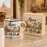 Tasse à café en céramique souvenir Colisée de Rome, Italie, avec motif urbain, en grès, personnalisable OEM ODM, vente en gros