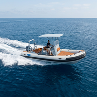 Bateau pneumatique semi-rigide Hedia de haute qualité, 19 pieds, RIB 580, coque en aluminium stable en V profond, Orca Hypalon, avec pont solaire