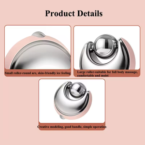 Logo Personalizzato 360 °   Rullo Freddo Rotante per Lifting Facciale, Massaggiatore Manuale con Mini Globi di Ghiaccio in Metallo, Strumenti per la Cura della Pelle a Casa - Product Image 3