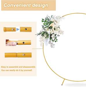 शादी पार्टी समारोह के लिए मेहराब स्टेज शादी की सजावट धातु गोल फ्रेम एल्यूमीनियम मिश्र धातु फ्रेम सर्कल जन्मदिन पृष्ठभूमि स्टैंड - Product Image 4