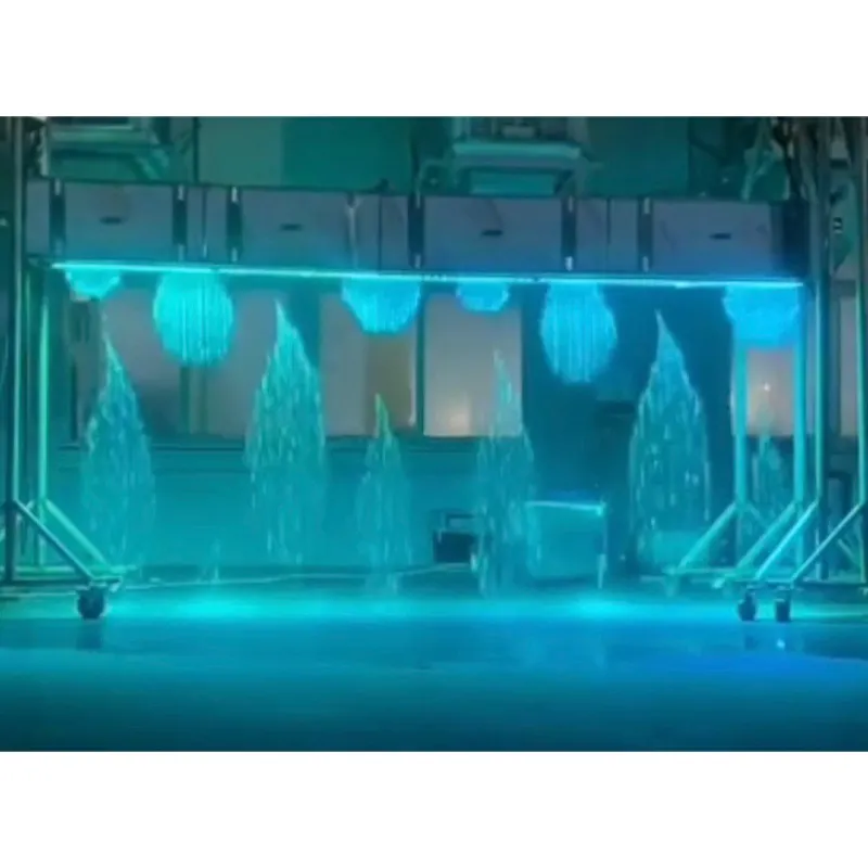 High Quality Stainless Steel Indoor Outdoor Dmx Controlled Writing Digital Graphic Water Rain Curtain Fountain