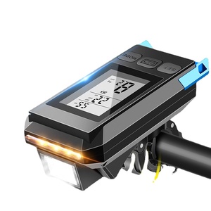 3合1 USB自行车前灯5发光二极管自行车电脑喇叭自行车手电筒IPX4防水里程表电脑速度计 - Product Image 2