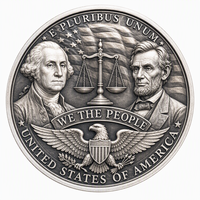 Pièce commémorative personnalisée 3D en relief de la Statue de la Liberté pour l'Anniversaire du Semi-Centenaire des États-Unis 1776-2026, cadeau pour la Fête Nationale