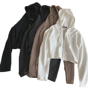 All'ingrosso <span class=keywords><strong>donna</strong></span> felpa <span class=keywords><strong>con</strong></span> <span class=keywords><strong>cappuccio</strong></span> ritagliata da <span class=keywords><strong>donna</strong></span> stampa personalizzata <span class=keywords><strong>con</strong></span> coulisse bianca semplice felpa <span class=keywords><strong>con</strong></span> <span class=keywords><strong>cappuccio</strong></span> - Product Image 1