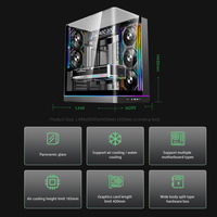 High Airflow Mid Tower ATX Gaming Computer Case Side Panel Window Support 420mm GPU 360mm Radiator Type-C 8 Fan Positions 7 PCIe