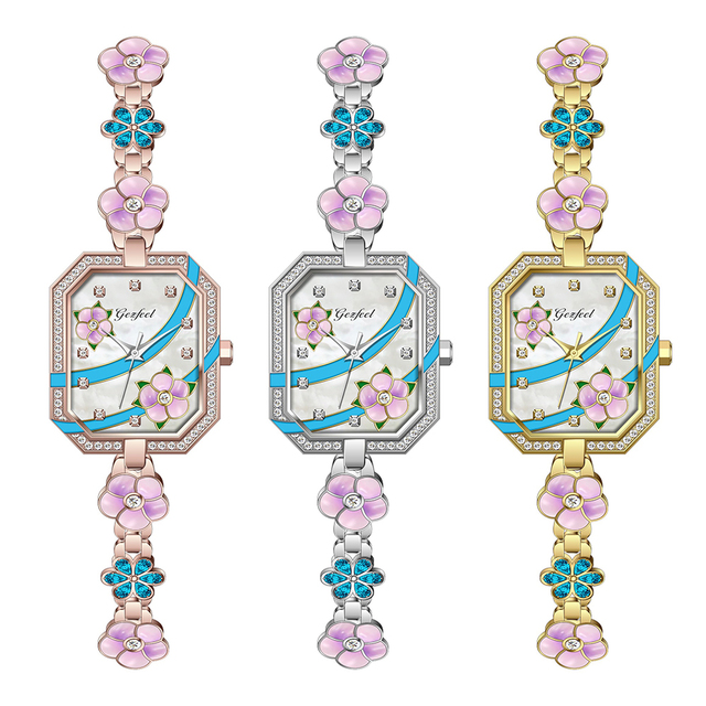 OEM ODM Stainless Steel Bracelet Luxury Ladies Jewelry Watches Handmade Custom Logo Women Enamel Watch