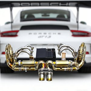 Sistema di Scarico Sportivo Personalizzato con Valvola per Porsche 911 991/991.1/991.2 <span class=keywords><strong>GT3</strong></span> 4.0L 2015-2018, Collettore Catback in Titanio a Lunghezza Uguale - Product Image 1