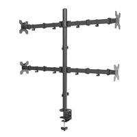 Khcoohoo Quad-Monitorhalterung Schwarz Stangenmontage Multifunktional 8kg Tragfähigkeit 13"-27" Bildschirmgröße 45° Neigung