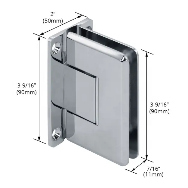 High-quality General Used 90 Degree Wall To Glass Hinge Sliding Door Shower Hinge Glass For 8-12mm Bathroom Door Clamp Hardware
