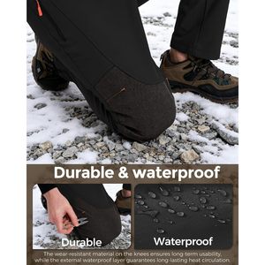 Pantalons de ski pour hommes, imperméables, doublés de polaire, pantalons de randonnée d'hiver - Product Image 6