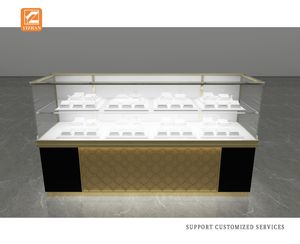 パーソナライズされた高級エコフレンドリーなステンレス製ジュエリーディスプレイショーケース、ダイヤモンドゴールドジュエリー工場直送用LED照明付き - Product Image 6