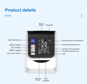 Monitor de Presión Arterial de Brazo Automático con Pantalla LED <span class=keywords><strong>y</strong></span> Precisión del 99% para Uso Médico en Escritorio - Product Image 6
